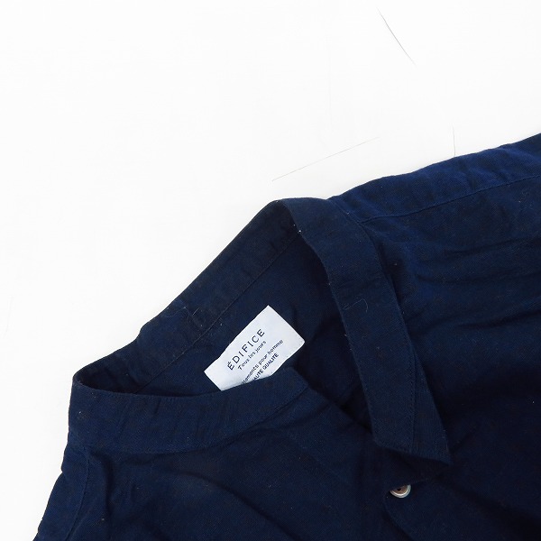 実際に弊社で買取させて頂いたEDIFICE/エディフィス リネン 七分袖 ノーカラーシャツ/48の画像 5枚目