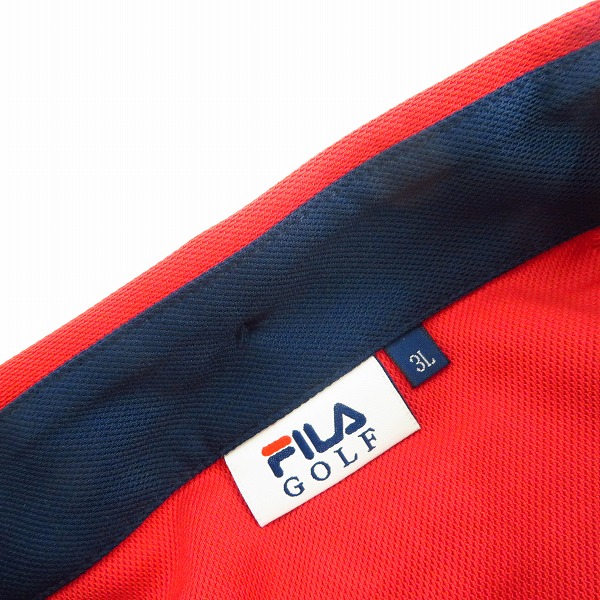 実際に弊社で買取させて頂いた【未使用】FILA/フィラ ゴルフ 半袖ボタンダウンシャツ 3L レッドの画像 2枚目