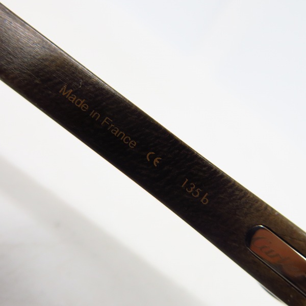 実際に弊社で買取させて頂いたCartier/カルティエ ウッド メガネフレーム/アイウェア フランス製 135bの画像 5枚目