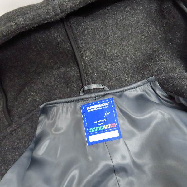 実際に弊社で買取させて頂いたNEIGHBORHOOD×Fragment Design/ネイバーフッド×フラグメントデザイン ダッフルコート/Sの画像 7枚目