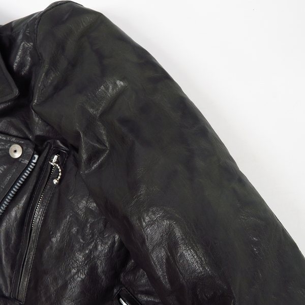 実際に弊社で買取させて頂いたBACKLASH/バックラッシュ レザーダブルライダース ダウンジャケット 1153-03/Sの画像 5枚目