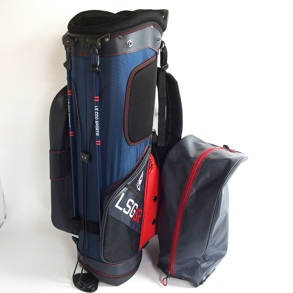 実際に弊社で買取させて頂いたLe coq sportif/ルコックスポルティフ 軽量 9.5型47インチ対応スタンドキャディバッグ QQBLJJ05/アイアンHC付の画像 1枚目