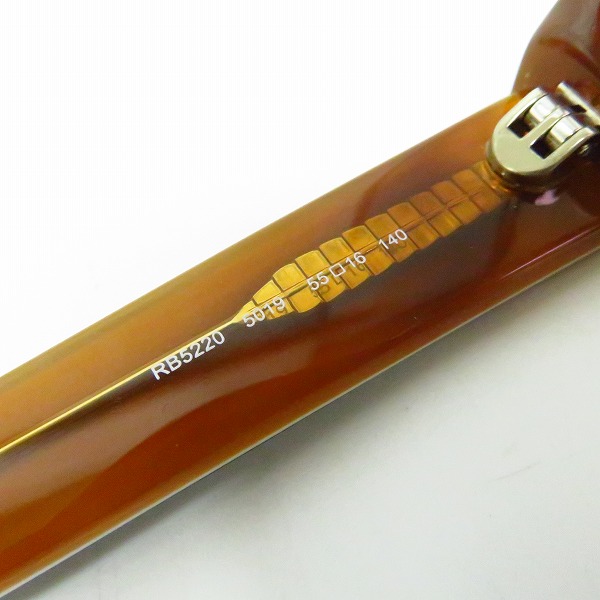 実際に弊社で買取させて頂いたRay-Ban/レイバン スクエア 度入り/黒縁メガネフレーム フルリム RB5220/5019 の画像 3枚目