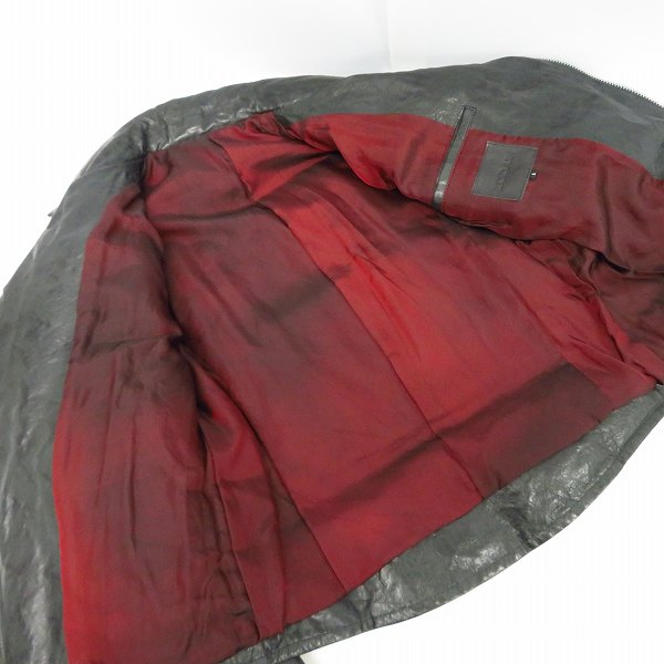 実際に弊社で買取させて頂いたBACKLASH/バックラッシュ レザーダブルライダース ダウンジャケット 1153-03/Sの画像 2枚目