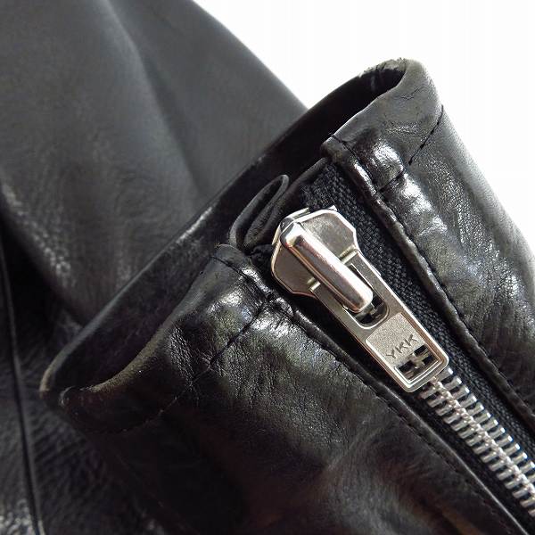 実際に弊社で買取させて頂いたBACKLASH/バックラッシュ イタリアンショルダーシングルライダース 1572-01/Sの画像 6枚目