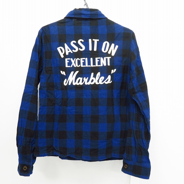 実際に弊社で買取させて頂いたMARBLES/マーブルズ 長袖シャツ チェック柄 ワッペン刺繍/Sの画像 1枚目