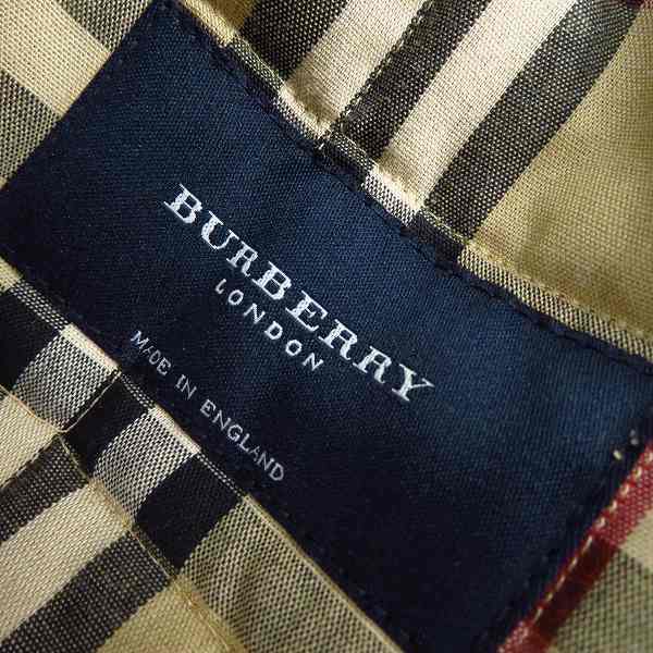 実際に弊社で買取させて頂いたBURBERRY LONDON/バーバリー ロンドン イングランド製 裏地チェック ステンカラーコート 48の画像 2枚目