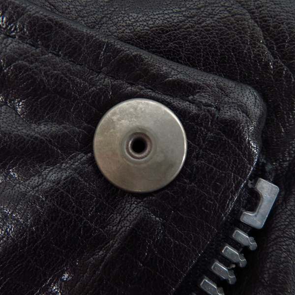 実際に弊社で買取させて頂いたBACKLASH/バックラッシュ レザーダブルライダース ダウンジャケット 1153-03/Sの画像 6枚目