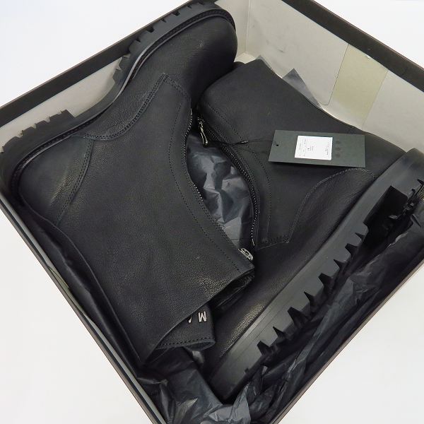 実際に弊社で買取させて頂いた【未使用】Moonage Devilment/ムーンエイジデビルメント フロントZIPレザーロングブーツ mfw-0069/40の画像 6枚目