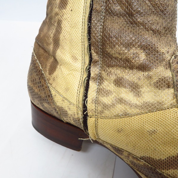 実際に弊社で買取させて頂いたalfredo BANNISTER/アルフレッドバニスター パイソン レザーブーツ/41の画像 7枚目