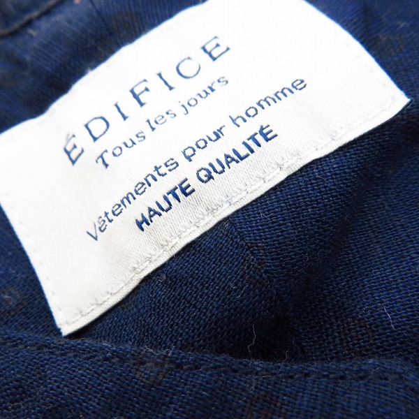 実際に弊社で買取させて頂いたEDIFICE/エディフィス リネン 七分袖 ノーカラーシャツ/48の画像 2枚目