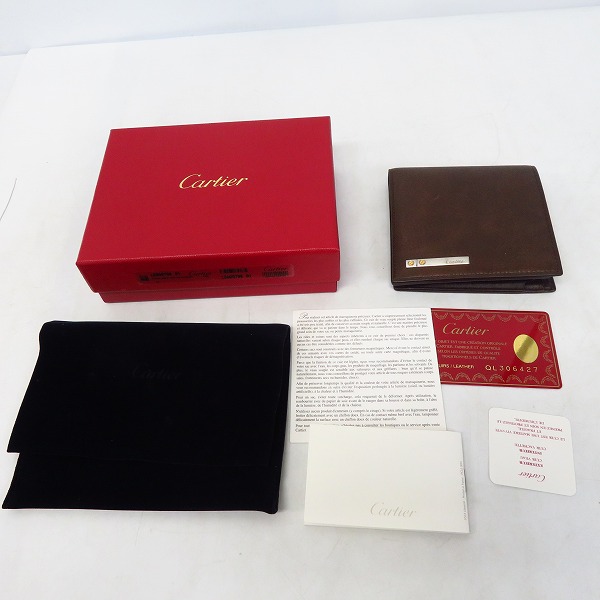 実際に弊社で買取させて頂いたCartier/カルティエ サントス 二つ折り ウォレット ブラウンの画像 7枚目