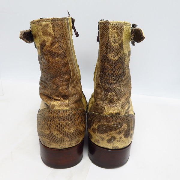 実際に弊社で買取させて頂いたalfredo BANNISTER/アルフレッドバニスター パイソン レザーブーツ/41の画像 1枚目