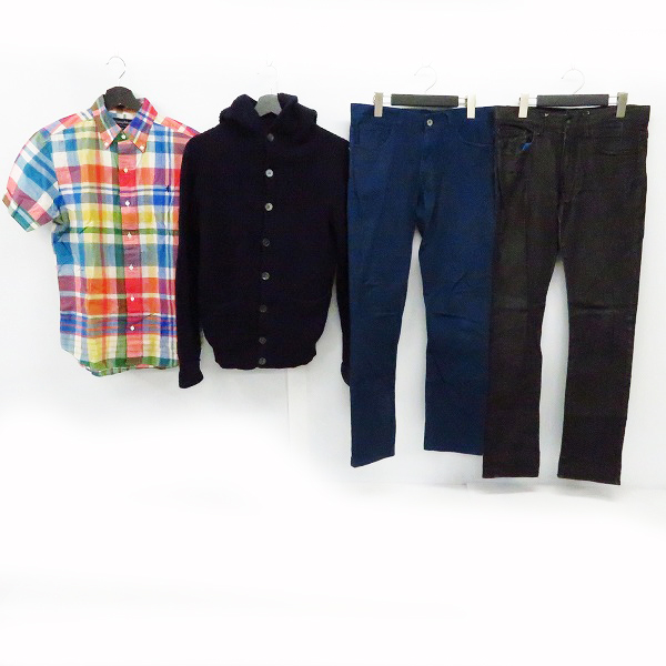 実際に弊社で買取させて頂いたgymphlex/ジムフレックス HARE/ハレ 等 フード付きニット/デニムパンツ/コットンパンツ/半袖シャツ 4点セット