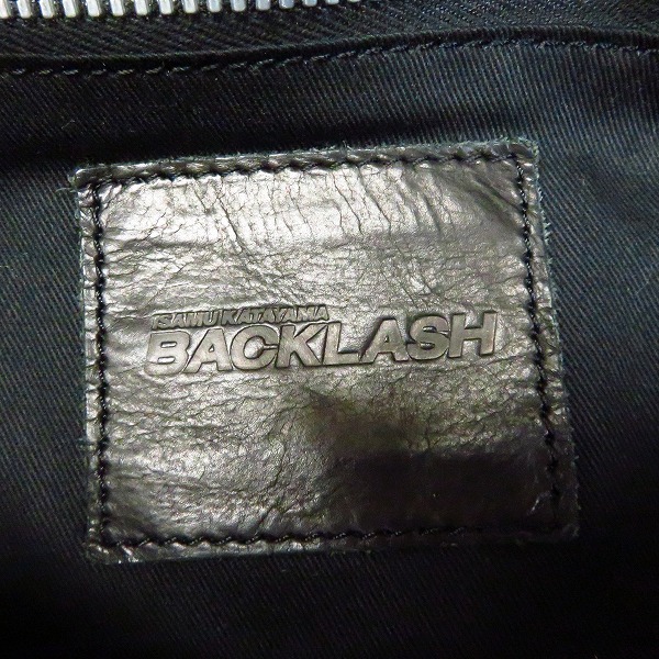 実際に弊社で買取させて頂いたBACKLASH/バックラッシュ レザーショルダーバッグ ブラックの画像 4枚目