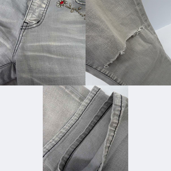 実際に弊社で買取させて頂いたAKM×HTC/エーケーエム×エイチティーシー スタッズ デニムパンツ/Lの画像 8枚目