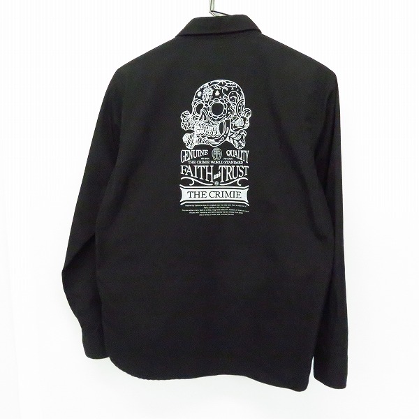 実際に弊社で買取させて頂いたTHE CRIMIE/クライミー 背面スカルプリント 長袖シャツ Lの画像 1枚目