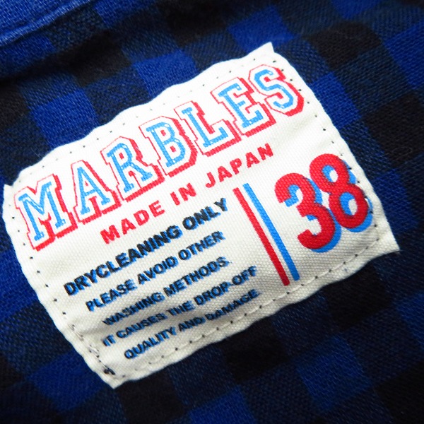 実際に弊社で買取させて頂いたMARBLES/マーブルズ 長袖シャツ チェック柄 ワッペン刺繍/Sの画像 2枚目