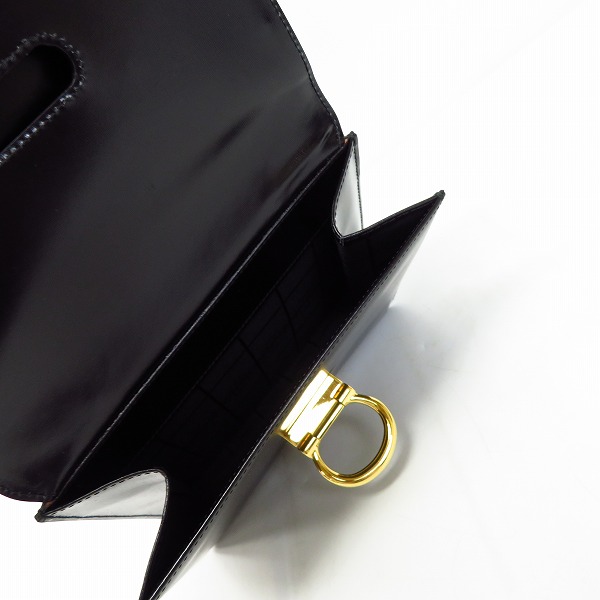 実際に弊社で買取させて頂いたCELINE/セリーヌ ヴィンテージ/ビンテージ ガンチーニ Wフラップ ハンドバッグの画像 5枚目