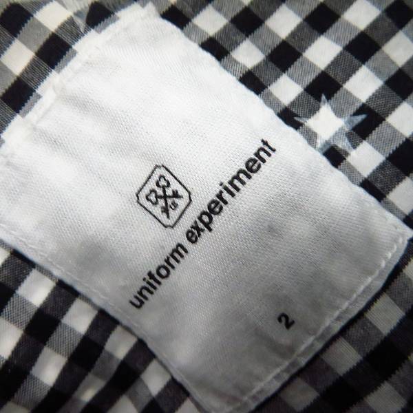 実際に弊社で買取させて頂いたuniform experiment/ユニフォームエクスペリメント スター/チェック柄 ボタンダウン 長袖 シャツ/2の画像 2枚目