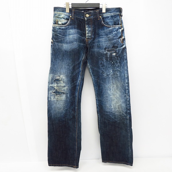 実際に弊社で買取させて頂いたARMANI JEANS/アルマーニジーンズ CULTURE イーグルメタル ポケット スカーフ ダメージ加工 デニムパンツ/ジーンズ/34