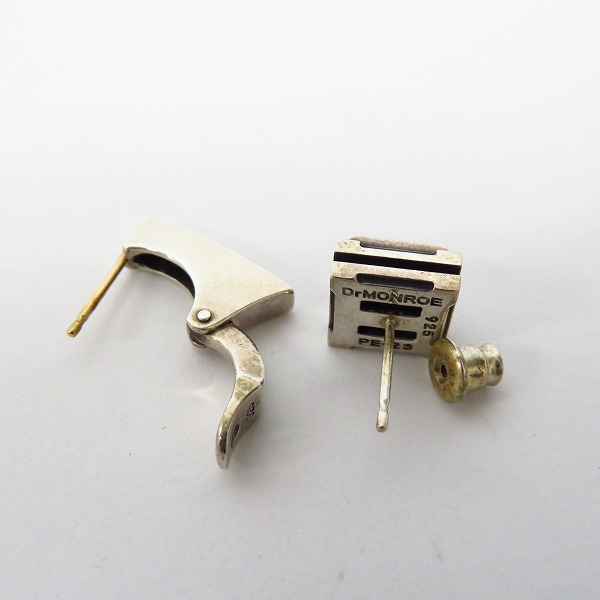 実際に弊社で買取させて頂いたDr MONROE/ドクターモンロー フープピアス/スクエアストーンピアス 2点セットの画像 4枚目