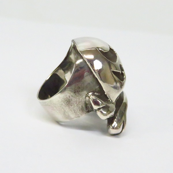 実際に弊社で買取させて頂いたharaKIRI×HARDCC/ハラキリ×ハードコアチョコレート メルティングスカル シルバーリング/20-20.5号の画像 4枚目