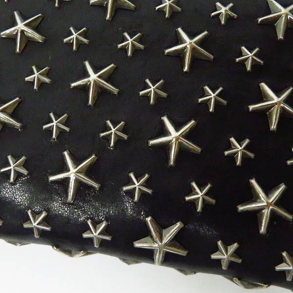 実際に弊社で買取させて頂いたJIMMY CHOO/ジミー チュウ スタースタッズ ラウンドファスナー ウォレット/財布/黒の画像 7枚目