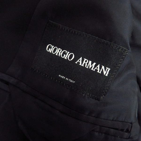 実際に弊社で買取させて頂いたGIORGIO ARMANI/ジョルジオアルマーニ 3ボタン テーラードジャケット　ブラック/ Size：50の画像 2枚目