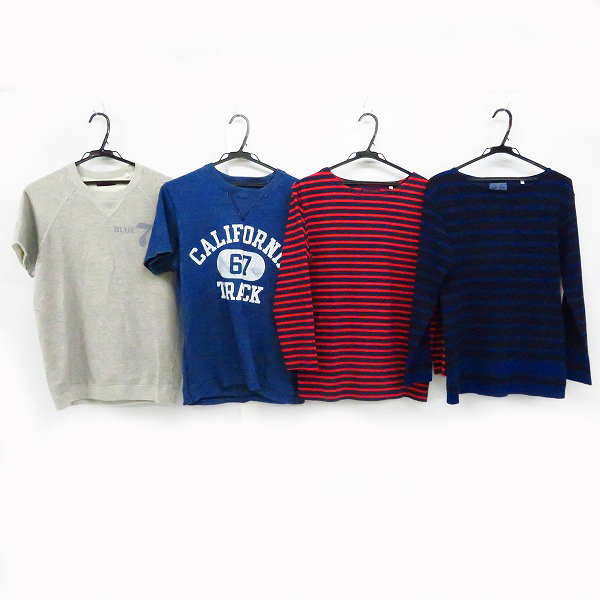 実際に弊社で買取させて頂いたBLUE BLUE/ブルーブルー 半袖 ヘビーウェイト Tシャツ/カットソー ボーダー柄 等 4点セット