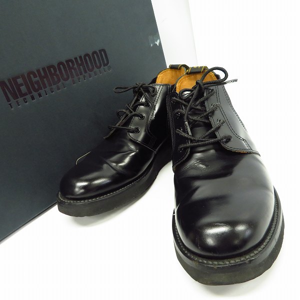 NEIGHBORHOOD ネイバーフッド　レザーシューズ　サイドゴア NEIGHBORHOOD/ネイバーフッド サイドゴアレースアップレザーブーツ/8の