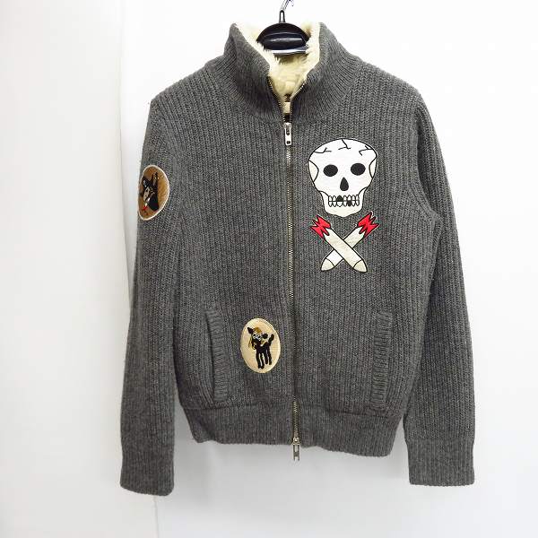 実際に弊社で買取させて頂いたHYDROGEN/ハイドロゲン スカル パッチ/ワッペン 内ボア ジップアップジャケット/ Size：S