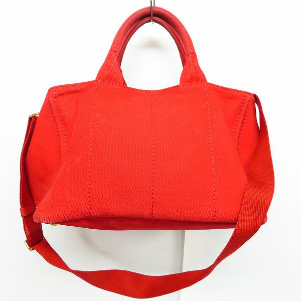 PRADA/プラダ カナパ デニム 2wayトートバッグ レッド/赤の買取実績