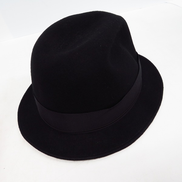 実際に弊社で買取させて頂いたCA4LA/カシラ knox 日本製 ウール100% 中折ハット ブラック/黒の画像 2枚目