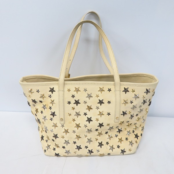 実際に弊社で買取させて頂いたJIMMY CHOO/ジミーチュウ レザー スタースタッズ ミニ トートバッグ/ハンドバッグの画像 1枚目