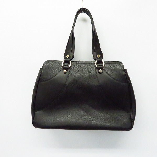実際に弊社で買取させて頂いたBVLGARI/ブルガリ レザー/ハンドバッグ ブラックの画像 1枚目
