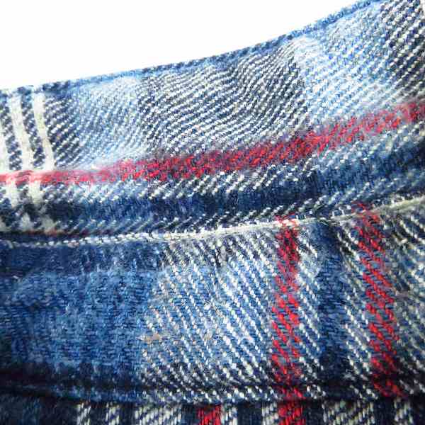 実際に弊社で買取させて頂いたBLUE BLUE/ブルーブルー INDIGO DYE チェック柄 等 長袖/半袖 シャツ 2/4点セットの画像 5枚目