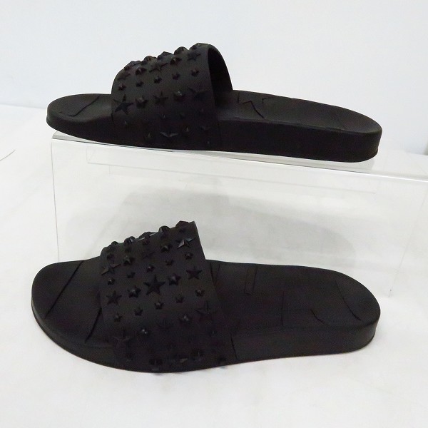 実際に弊社で買取させて頂いたJIMMY CHOO/ジミーチュウ スターエンボス シャワーサンダル ブラック/41の画像 3枚目