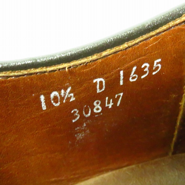 実際に弊社で買取させて頂いたAllen Edmonds/アレンエドモンズ Strand セミブローグ レザーシューズ 1635 30847/10.5D シューツリー付の画像 5枚目