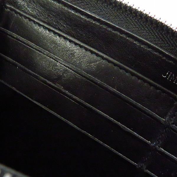 実際に弊社で買取させて頂いたJIMMY CHOO/ジミー チュウ スタースタッズ ラウンドファスナー ウォレット/財布/黒の画像 6枚目