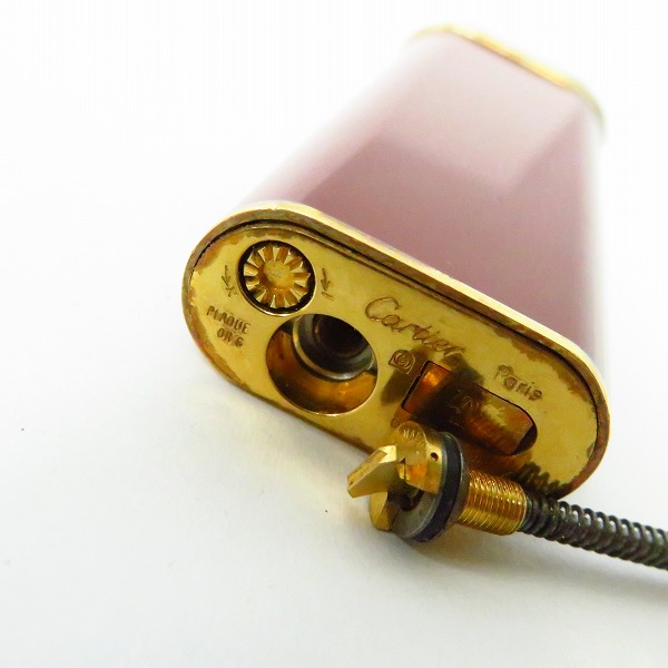 実際に弊社で買取させて頂いたCartier/カルティエ トリニティガスライター バーガンディ×ゴールド×シルバー の画像 2枚目