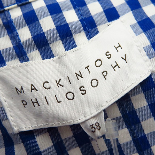 実際に弊社で買取させて頂いた【未使用】MACKINTOSH PHILOSOPHY/マッキントッシュ レディース チェック フード ジップアップジャケット/38の画像 2枚目