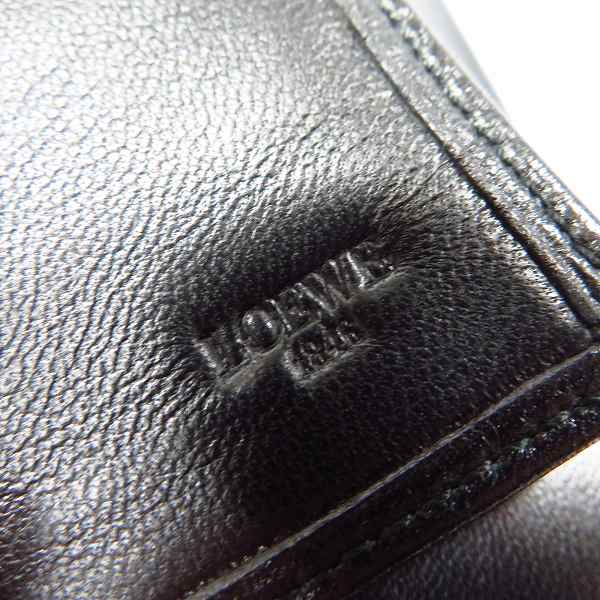 実際に弊社で買取させて頂いたLOEWE/ロエベ レザー 二つ折り 長財布/ロングウォレット ブラックの画像 5枚目
