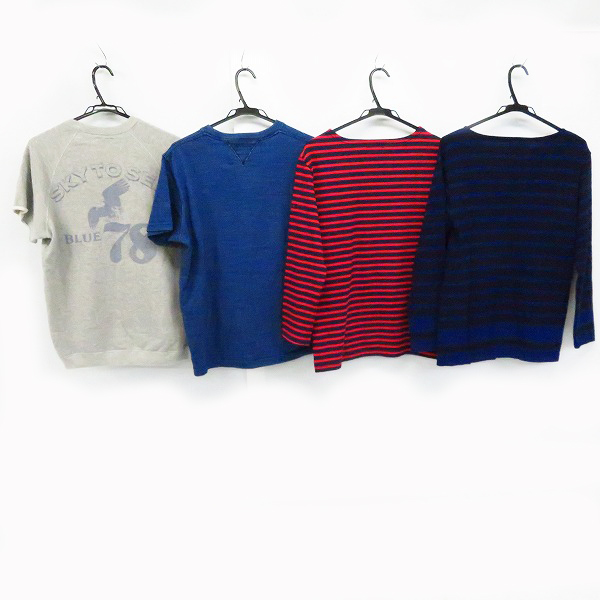実際に弊社で買取させて頂いたBLUE BLUE/ブルーブルー 半袖 ヘビーウェイト Tシャツ/カットソー ボーダー柄 等 4点セットの画像 1枚目