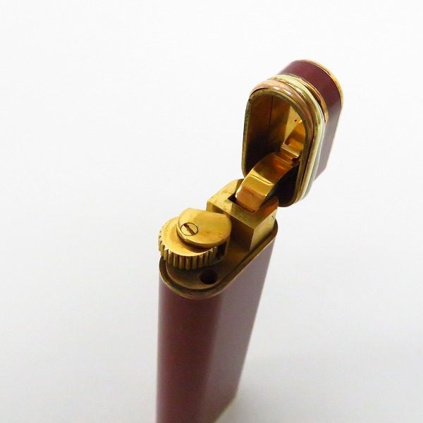 実際に弊社で買取させて頂いたCartier/カルティエ トリニティガスライター バーガンディ×ゴールド×シルバー の画像 4枚目