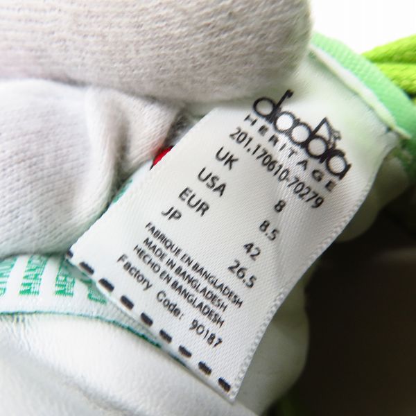 実際に弊社で買取させて頂いた【未使用】DIADORA HERITAGE/ディアドラヘリテージ EXODUS C SW/ローカット スニーカー 26.5 の画像 5枚目