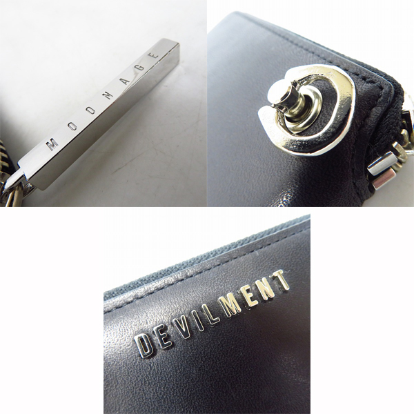 実際に弊社で買取させて頂いたMoonage Devilment/ムーンエイジデビルメント MaD ラウンドファスナー スモールウォレット ブラック/mac-0331の画像 4枚目