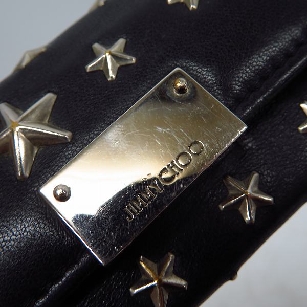 実際に弊社で買取させて頂いたJIMMY CHOO/ジミーチュウ レザー スタースタッズ レザーキーケースの画像 6枚目