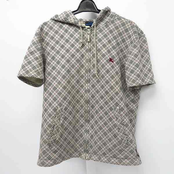 実際に弊社で買取させて頂いたBURBERRY LONDON BLUE LABEL/バーバリー ロンドン ブルーレーベル 半袖ジップアップパーカー/M