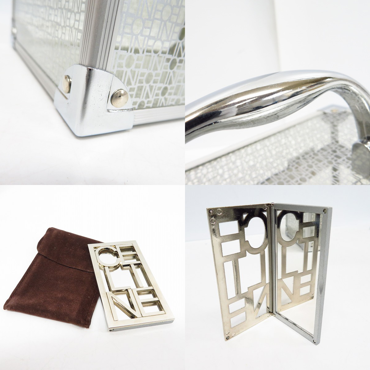 実際に弊社で買取させて頂いたCELINE/セリーヌ メイクボックス クリア ブランドロゴ コンパクトミラー付き の画像 4枚目